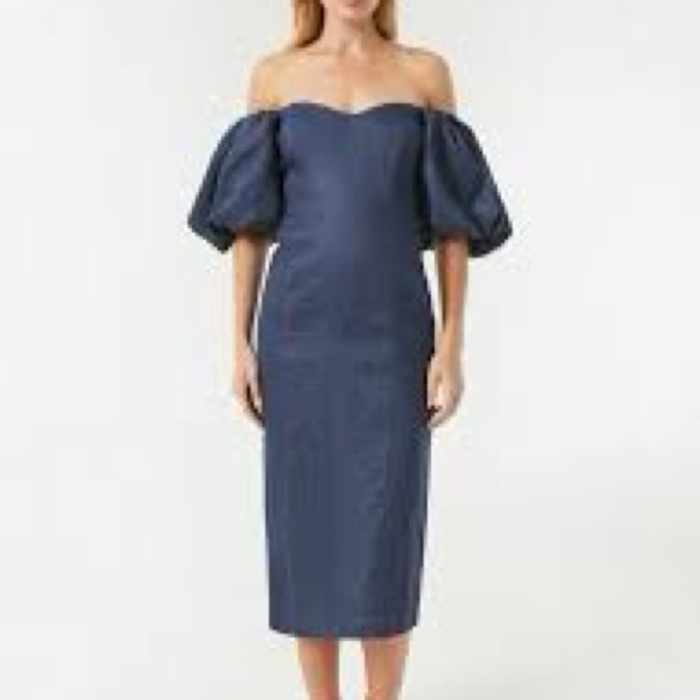 Elegant Off-Shoulder Blue Dress